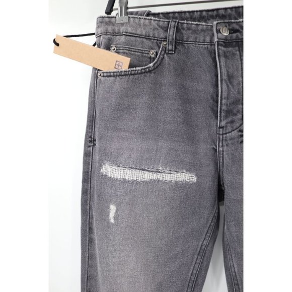 NWT ksubi jeans men's 32 L32 Chitch Neutralise gray button fly distressed patch - Picture 2 of 13